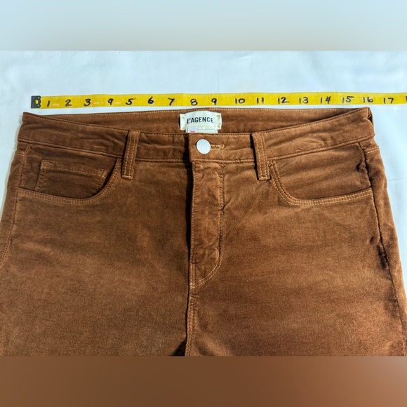 L’AGENCE The Stevie velvet crop Jean in rich ginger size 29 - Picture 10 of 12